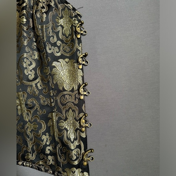 Gold and black brocade overbust corset - Picture 4 of 9